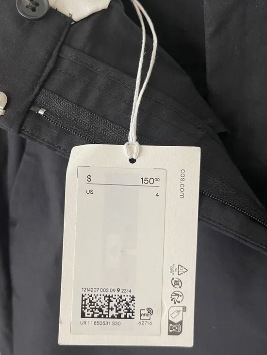 COS Black Pencil Midi Skirt with Side Slits - Picture 4 of 13